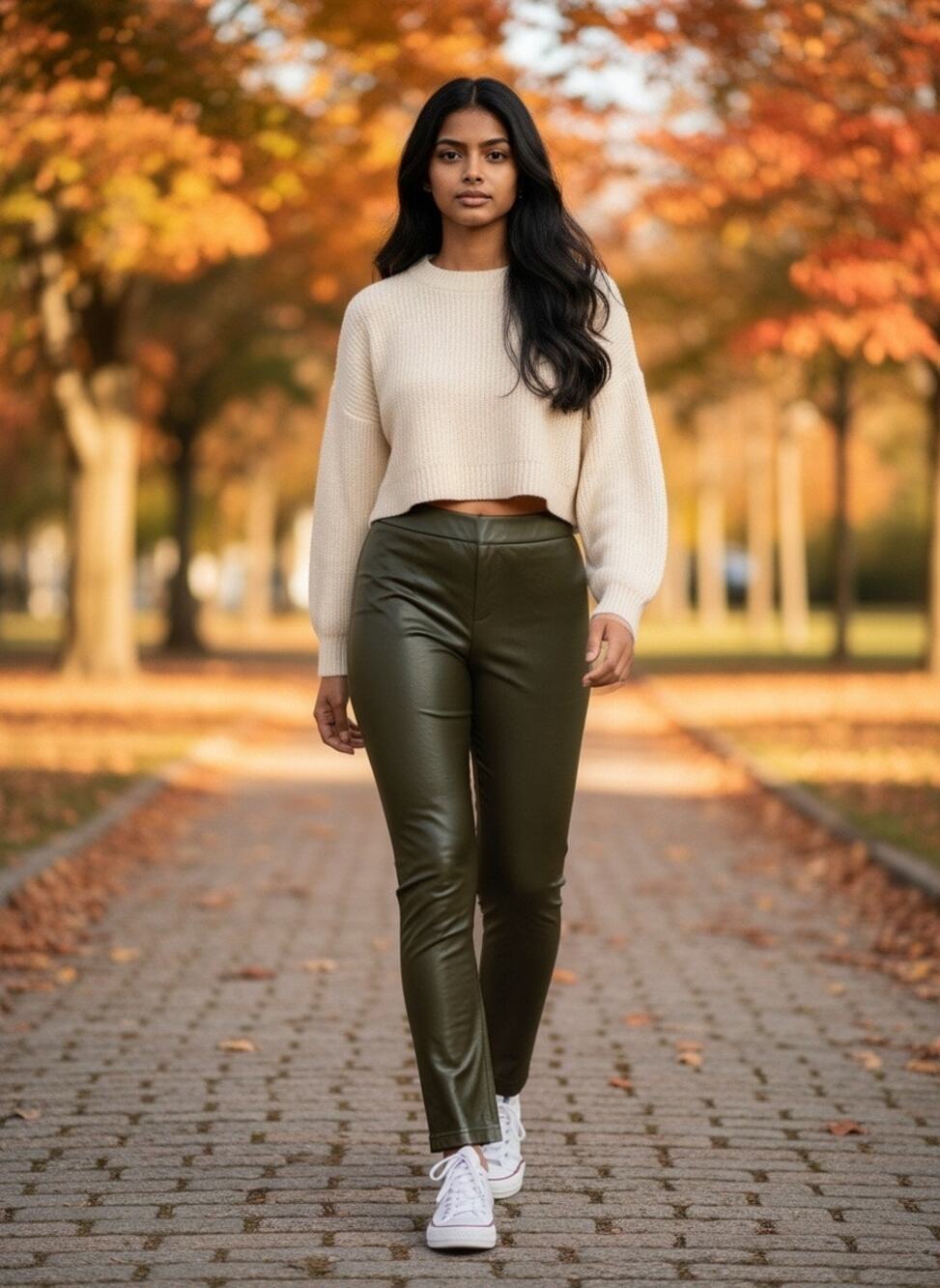 Hue Leggings Olive green faux leather size XS NWT